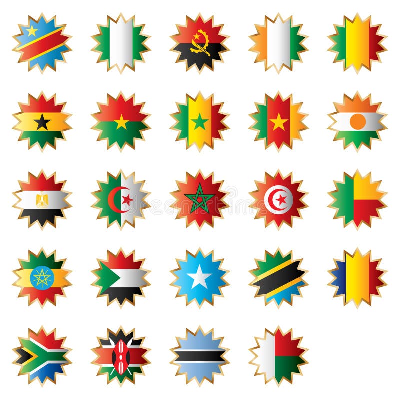 africa flaggor formade stjärnan royaltyfri illustrationer africa flaggor formade stjärnan royaltyfri illustrationer