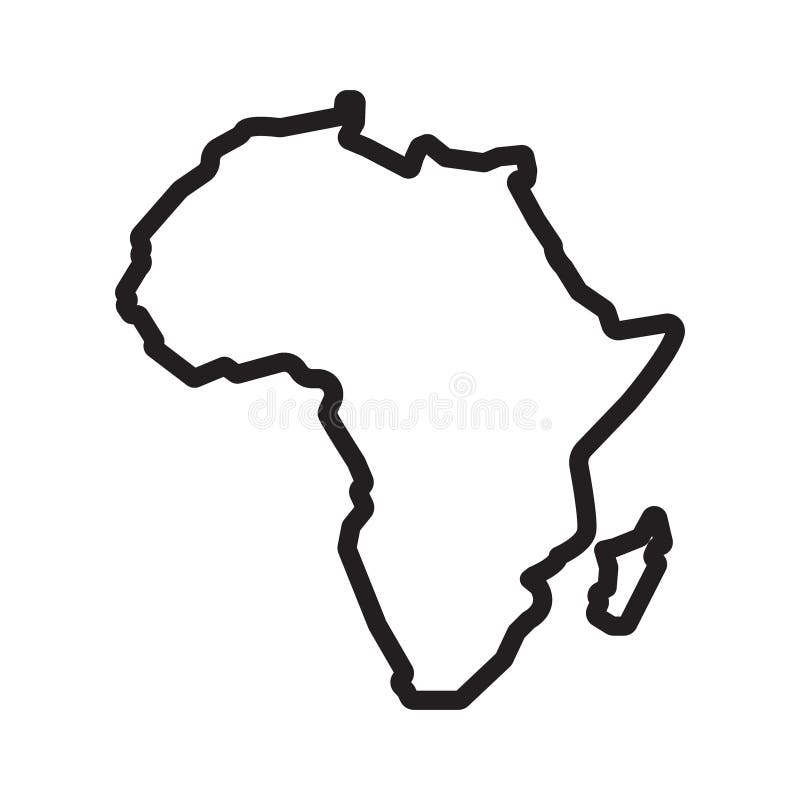 Africa Map Icon Black Line Art Vector Stock Vector - Illustration of