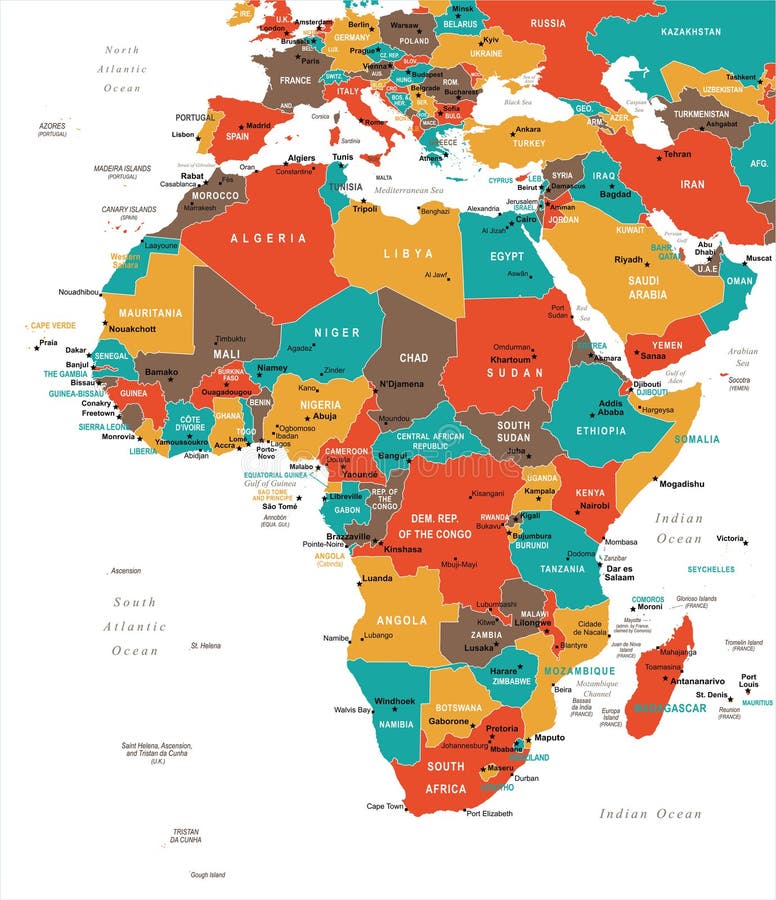 Africa Map - Vector Illustration