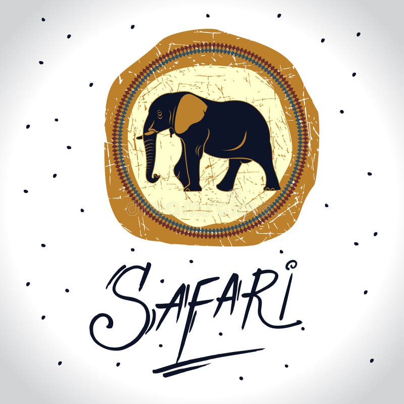 Africa and Safari with the elephant logo vector illustration Africa and Safari with the elephant logo vector illustration