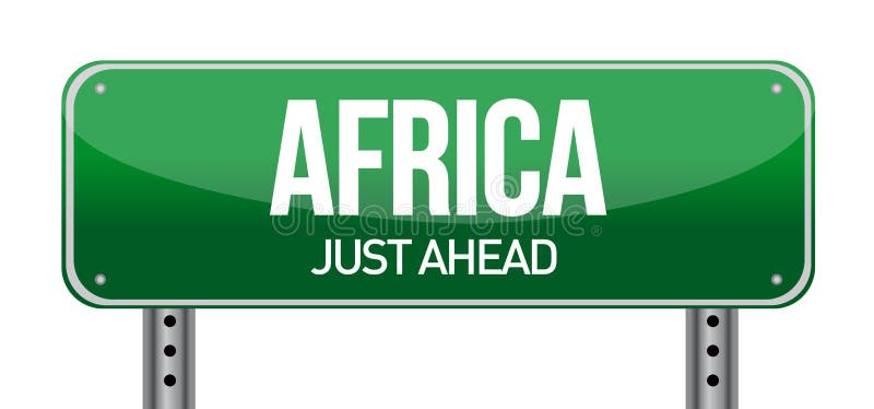 Africa traffic road sign stock illustration