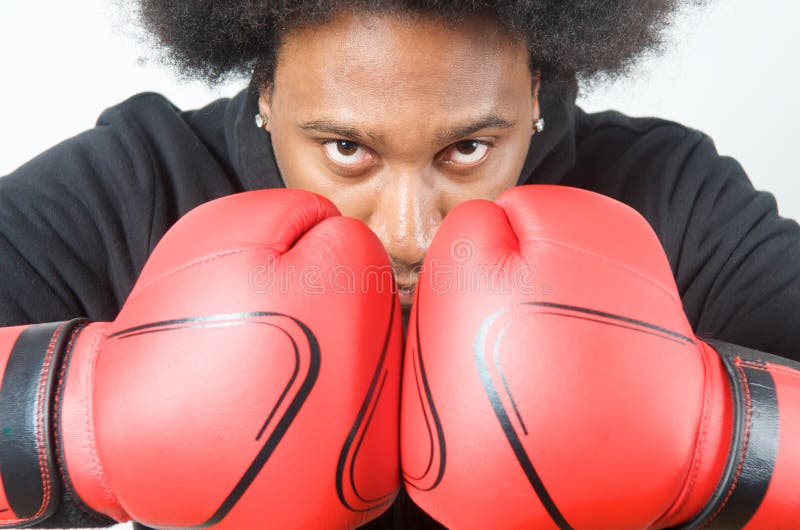 African American Boxer pose