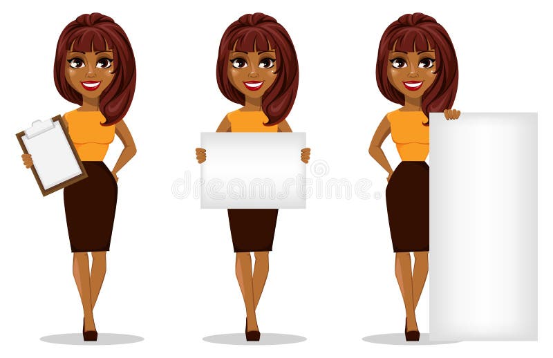 African American business woman cartoon character royalty free illustration African American business woman cartoon character royalty free illustration