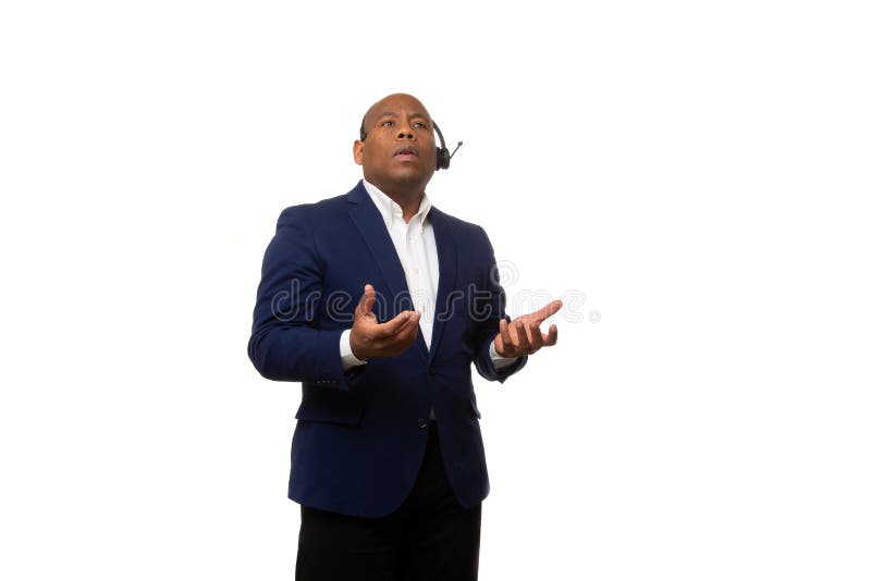 African American Businessman Asking a Question Stock Photo Image of
