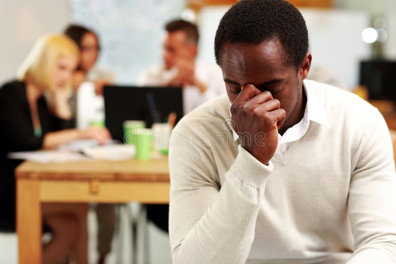 African American businessman tired stock photos