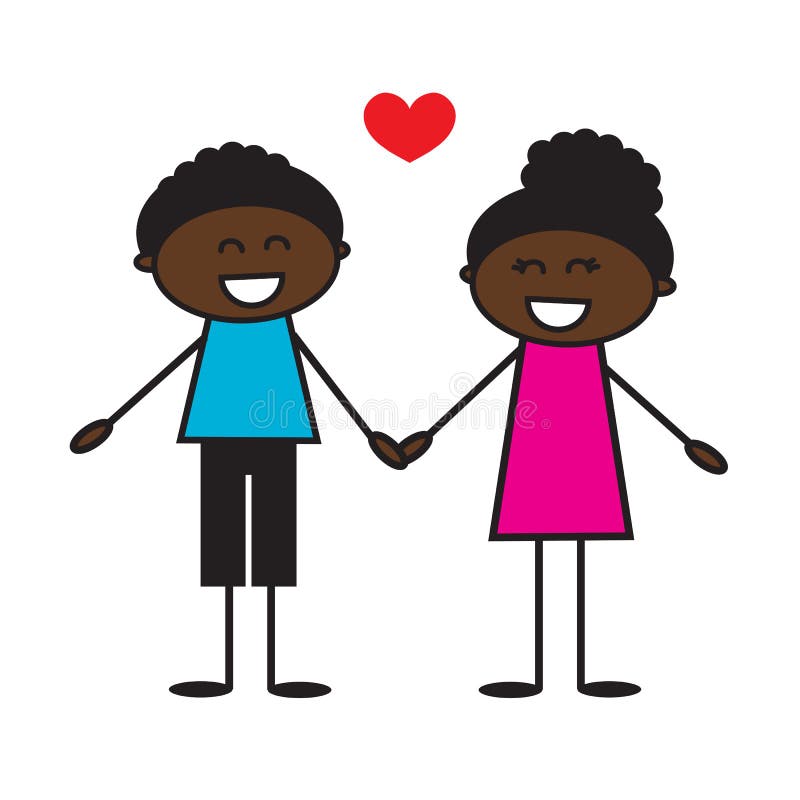 African-American Couple in Love. Vector. Stock Vector - Illustration of ...