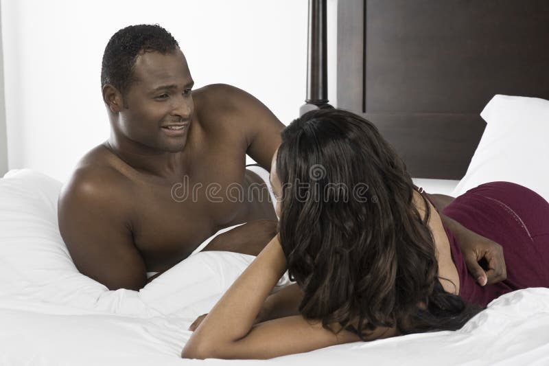 Tensed African American Couple In Bedroom Stock Image Image Of