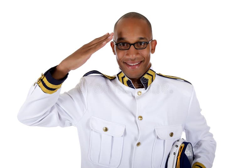 African American cruise ship steward, salute