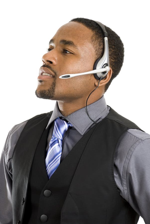 African american customer support operator