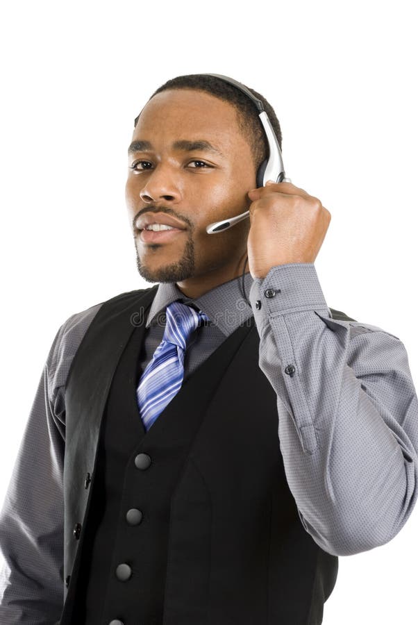 African american customer support operator