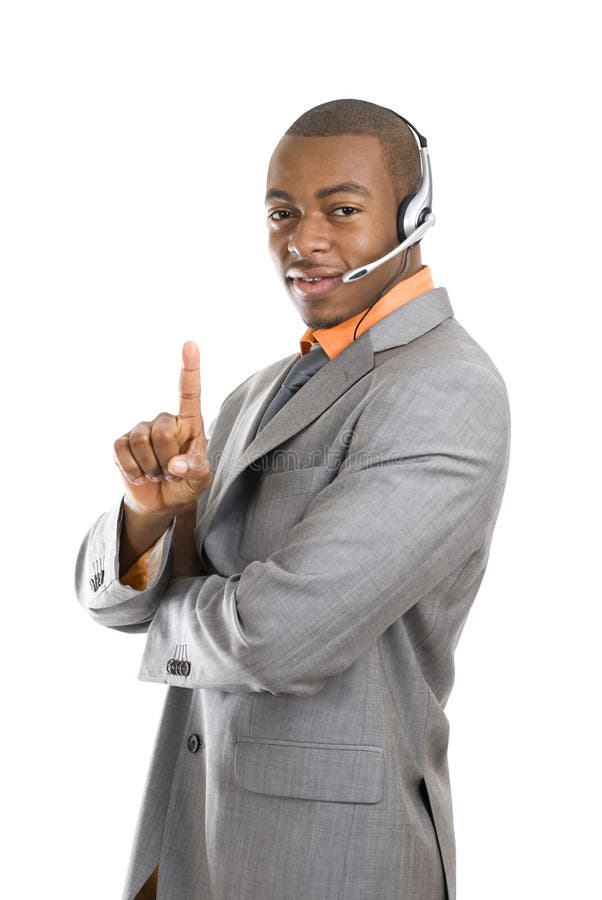 African american customer support operator