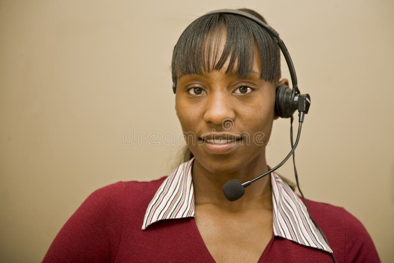 African American Customer Support Representative stock images