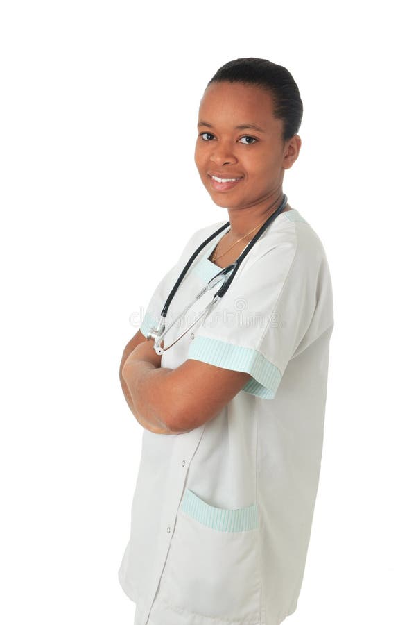 African American doctor nurse black stethoscope