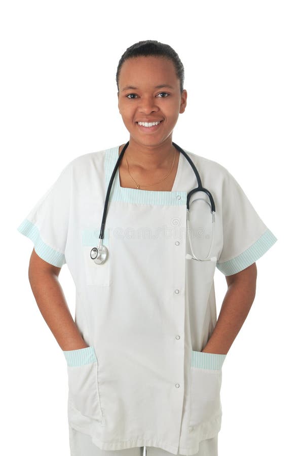 African American doctor nurse black stethoscope