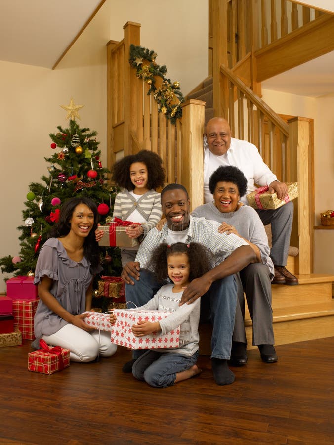 African American Family At Christmas Stock Photo - Image: 20468030