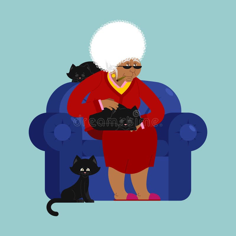 Portrait Old Woman Cat Stock Illustrations – 445 Portrait Old Woman Cat ...