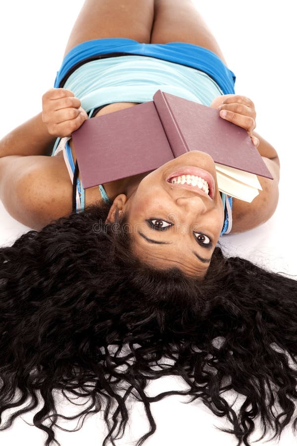 African American hair out book smile