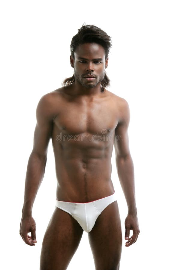 African American Male Model Underwear Stock Image Image of african