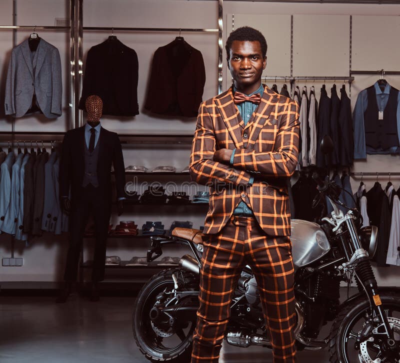 African-American Man Dressed in a Trendy Elegant Suit Posing with ...