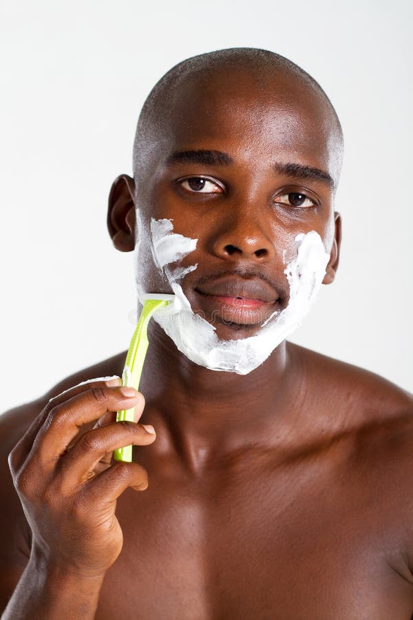 African American Man Shaving Stock Image Image of black, clean 18620979