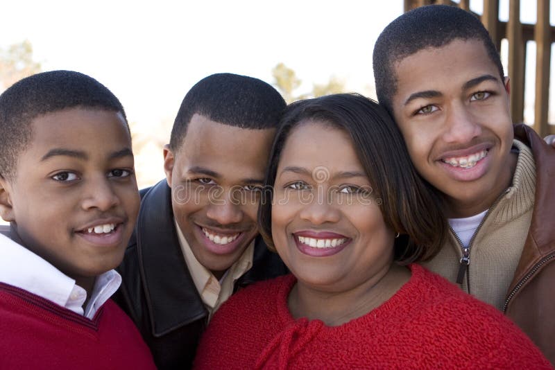 African American mother and her teenage sons. royalty free stock photography African American mother and her teenage sons. royalty free stock photography