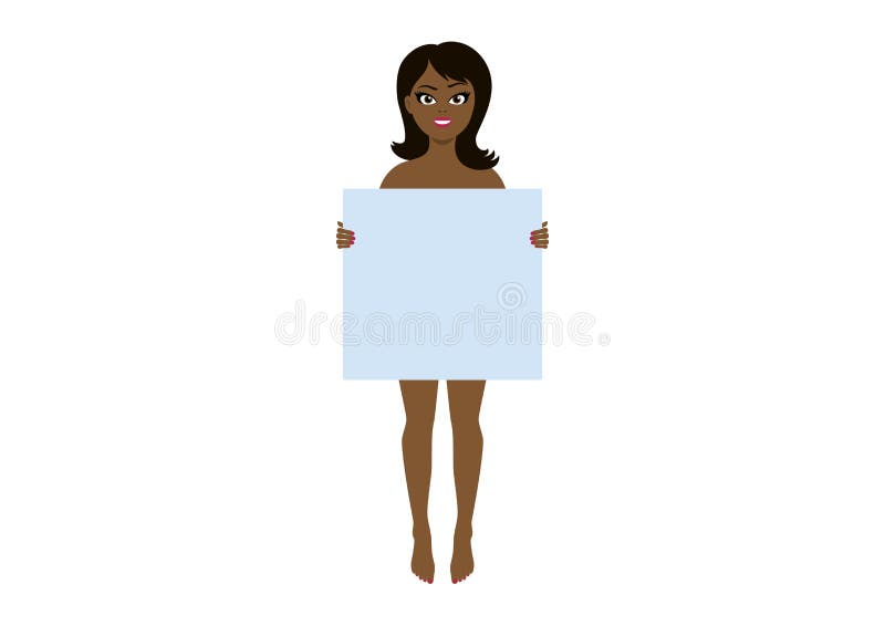 Naked Black African Cartoon - African American Naked Woman Showing Empty Blank Sign Vector Stock Vector -  Illustration of girl, beautiful: 189331164
