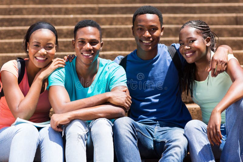 African american university students stock photography
