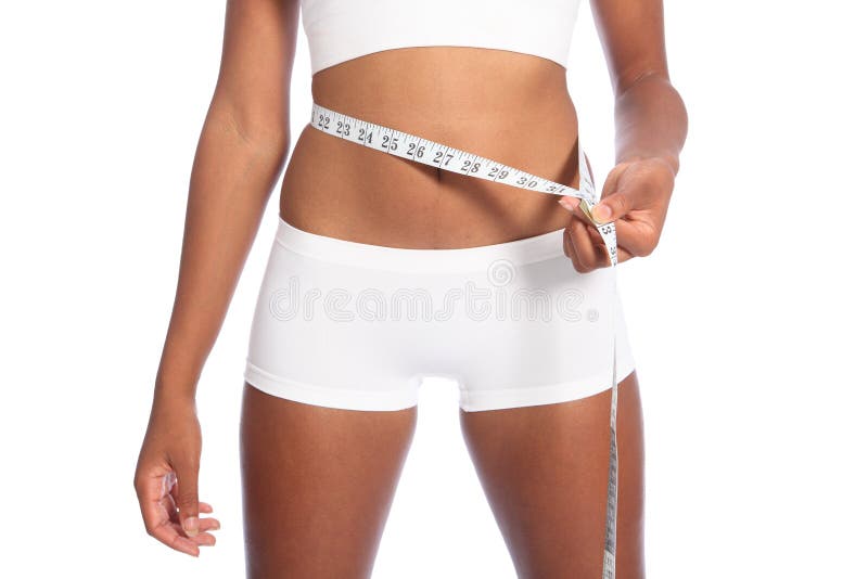 African american woman checking diet weight loss