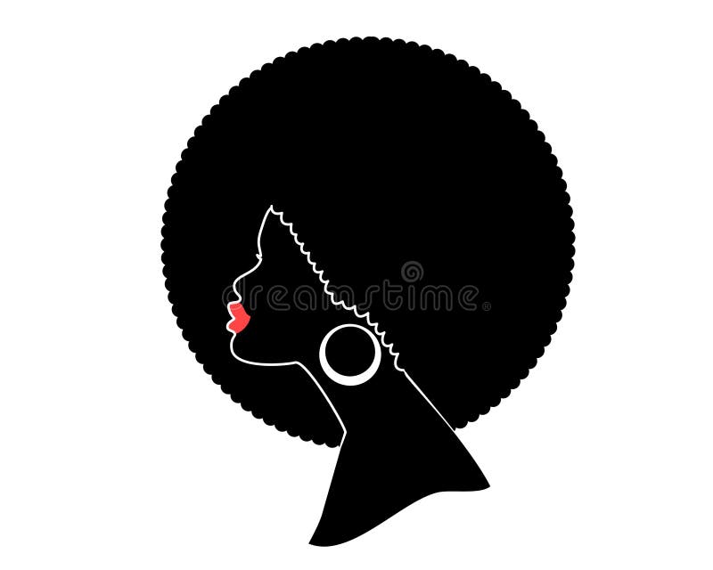 Download Profile Of African American Woman With Afro Stock Vector ...