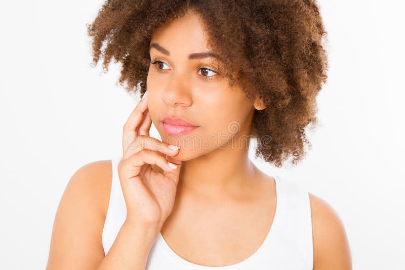 Download African American Woman On White Background. Copy Space ...