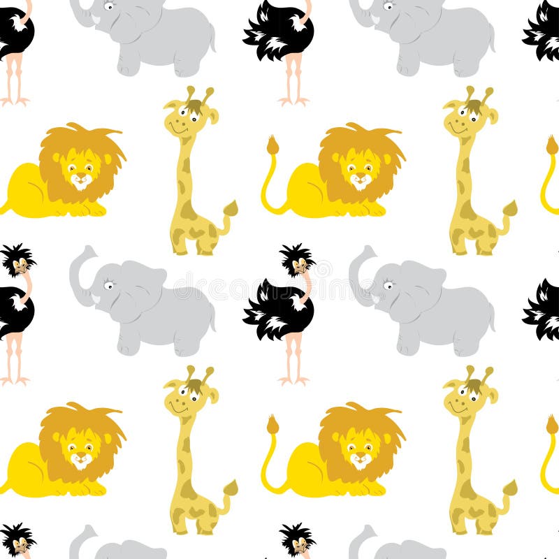 African animals baby animal Seamless Pattern