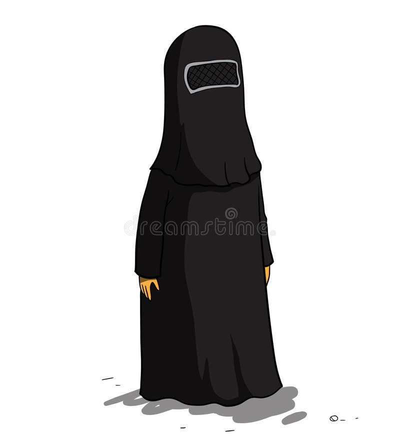 African or Arabian Woman Dressed in Black Traditional Burka Stock  Illustration - Illustration of dressed, diversity: 180185972