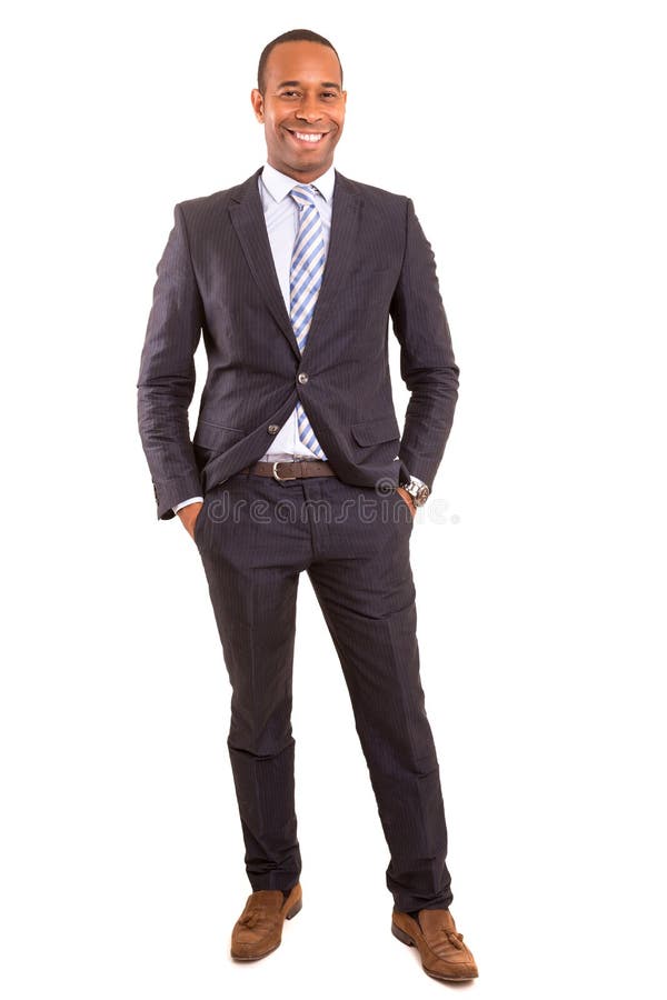 Fashion Full Length Elegant Young Black Suit Man Stock Image - Image of ...