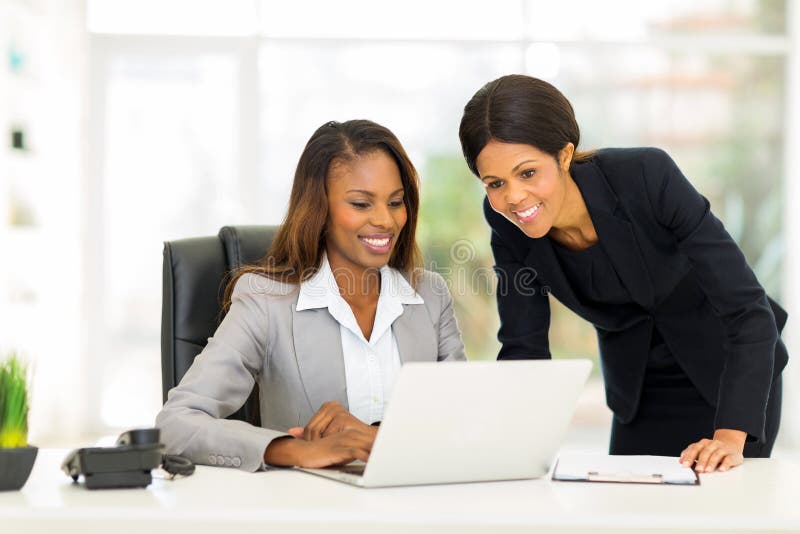 African colleagues working royalty free stock photo