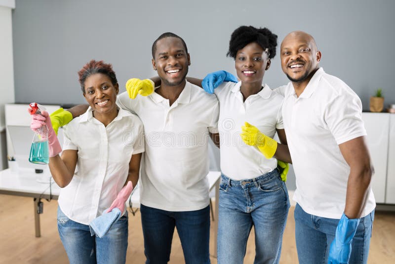 African Commercial Janitor Cleaning Staff