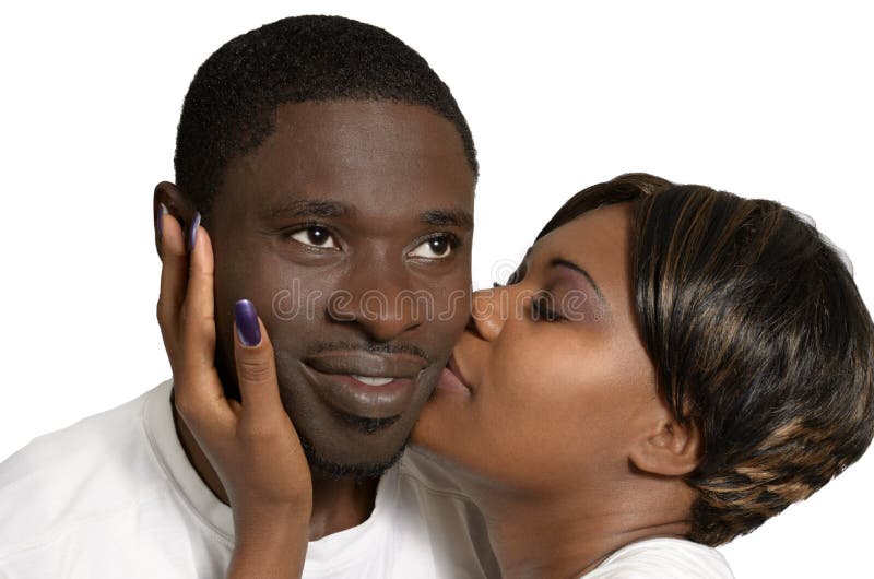 African Couple Kiss on Cheek Stock Image Image of love, women 35645003