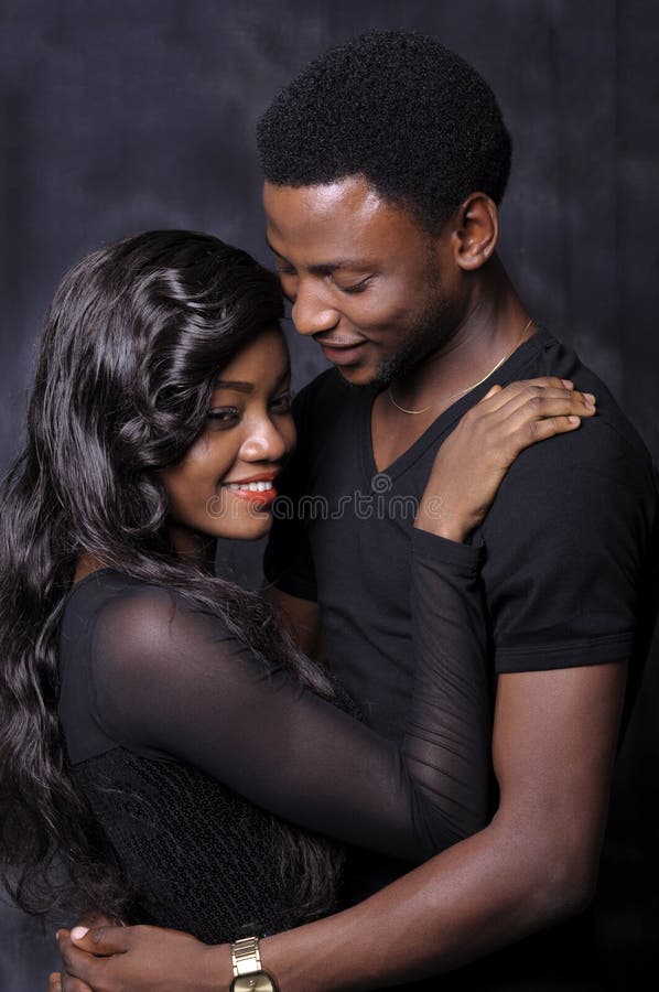 african couple love american against black background 64376841