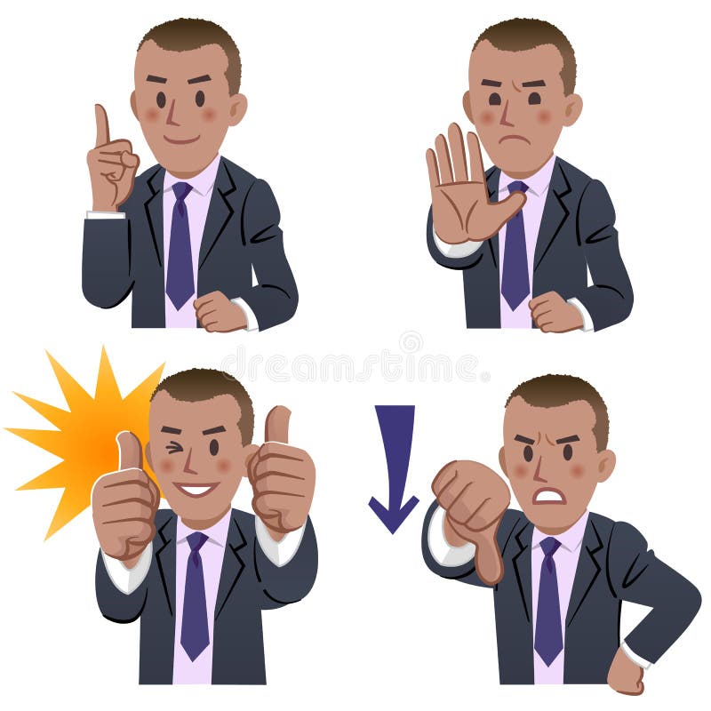 African businessman expressions vector illustration African businessman expressions vector illustration
