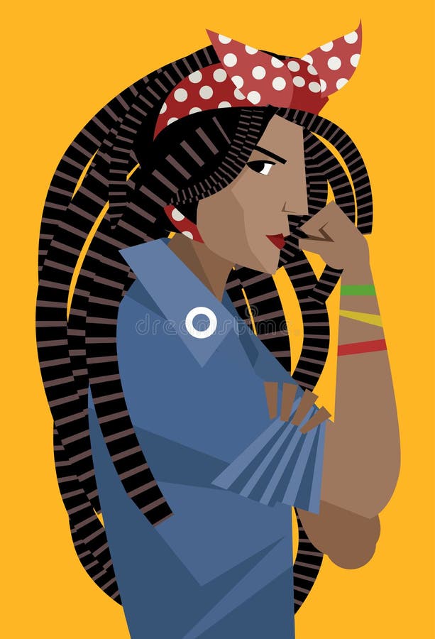 African dreadlocks feminist woman holding her arm royalty free illustration African dreadlocks feminist woman holding her arm royalty free illustration