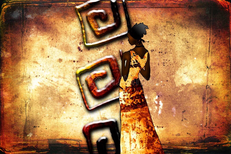 African Ethnic Retro Vintage Art Stock Illustration Illustration of