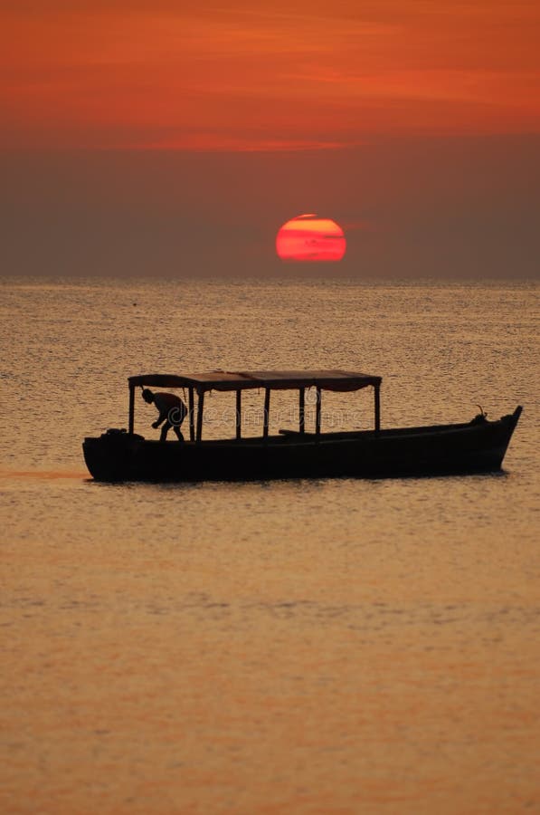 African fisherman boat