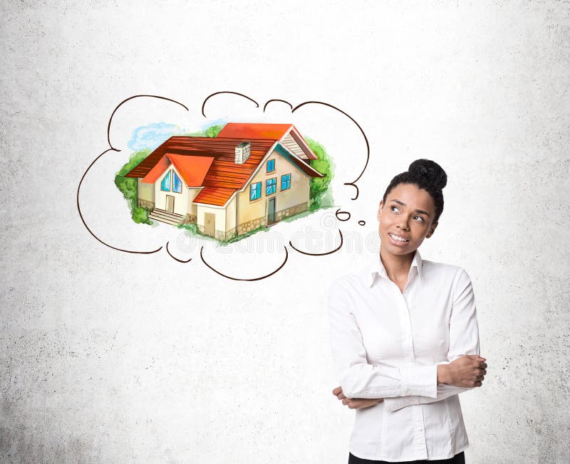 African girl wants to buy a house royalty free stock photos African girl wants to buy a house royalty free stock photos