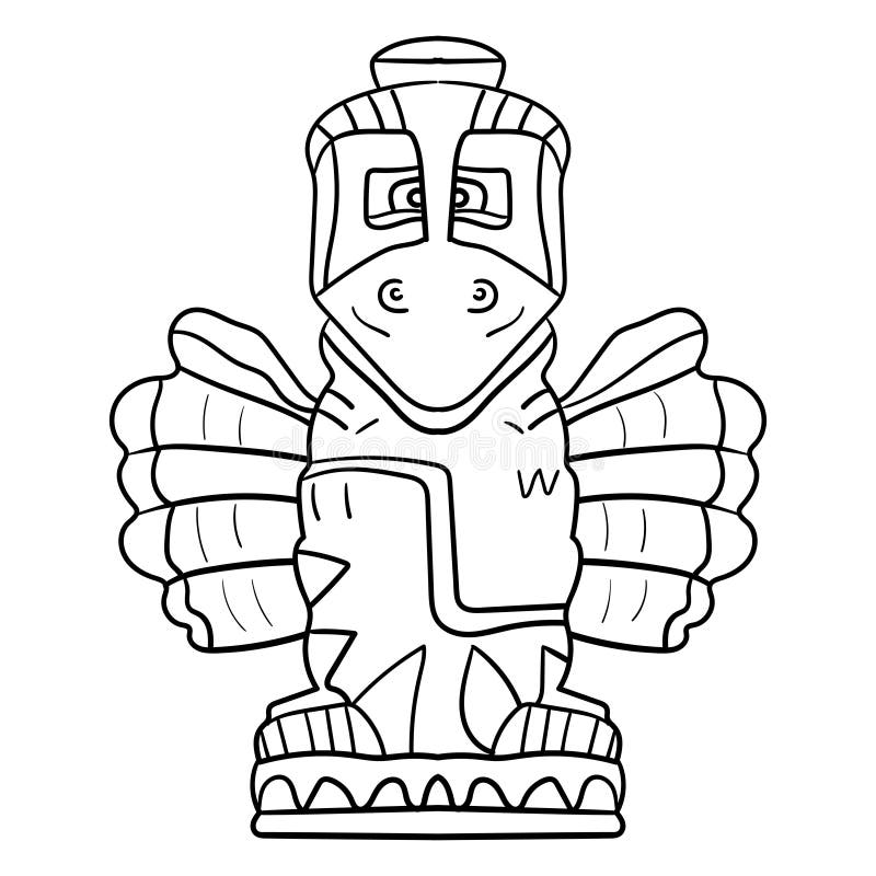Totem Bird Made of Stone or Wood. Landmark Vector, Native Idol. Vector ...