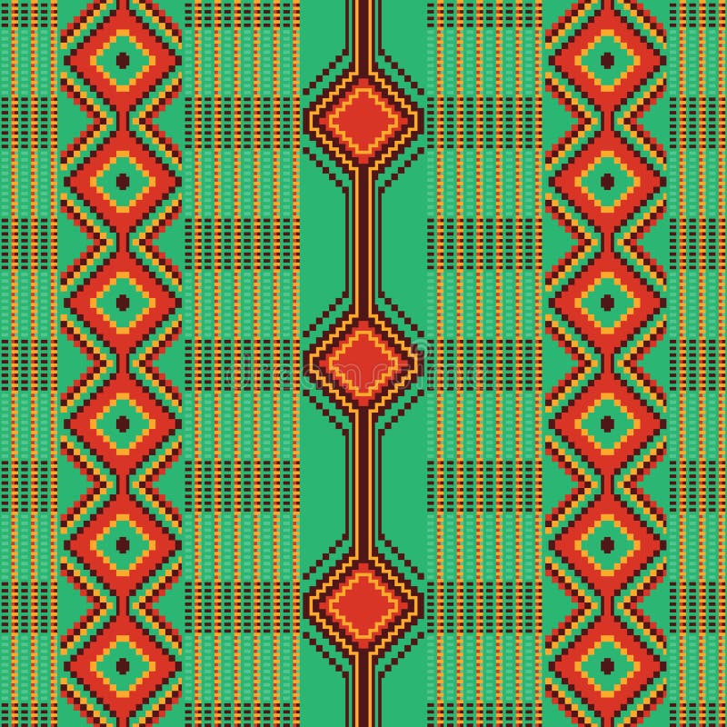 African Kente nwentoma cloth style vector seamless pattern, retro design  with geometric shapes inspired by Ghana tribal fabrics or textiles Stock  Vector Image & Art - Alamy