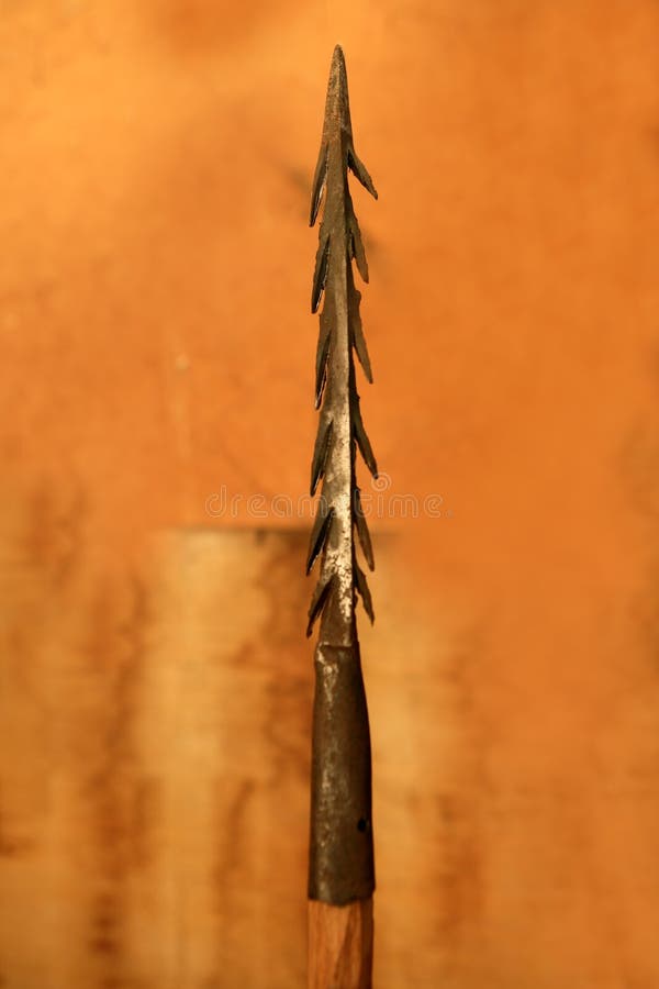 African lance weapon iron arrowhead