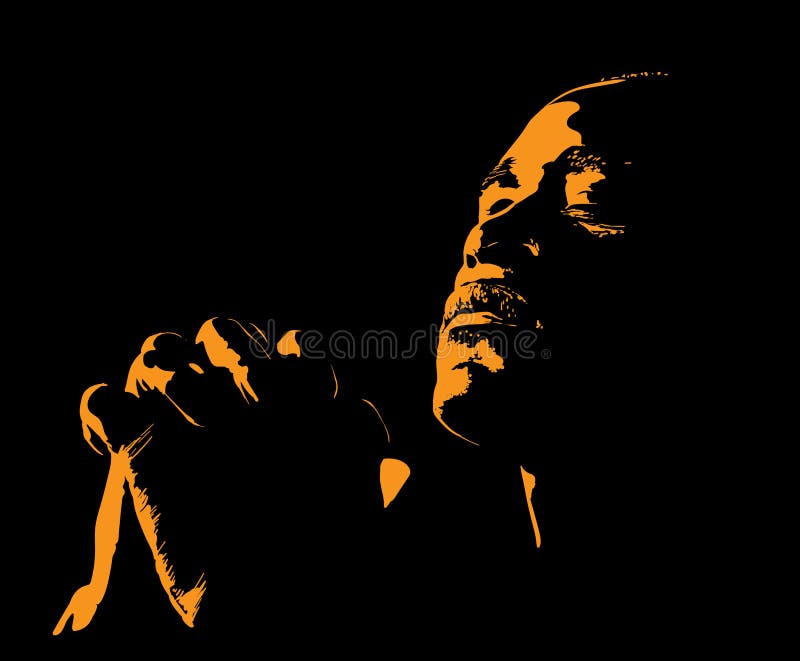 African man face isolated on white Royalty Free Vector Image