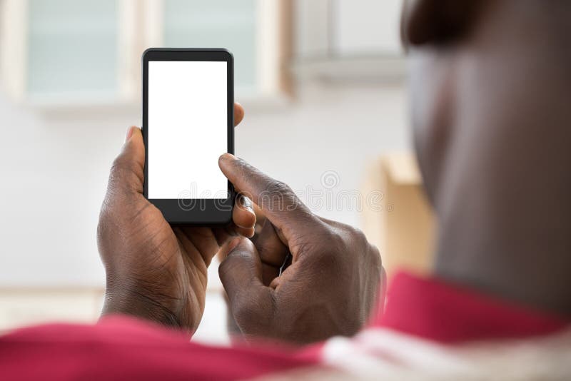 African Man Using Cellphone