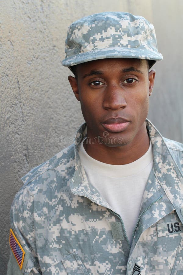 Veteran African American Soldier Isolated Stock Photo - Image of ...