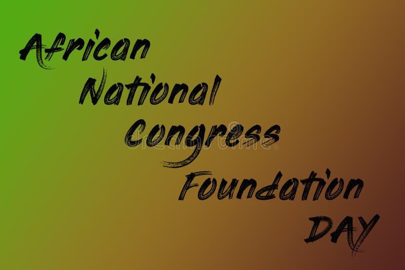 African National Congress Foundation Day Text with African Flag Color