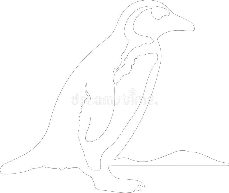 African Penguin Outline Silhouette Generative Ai Stock Vector